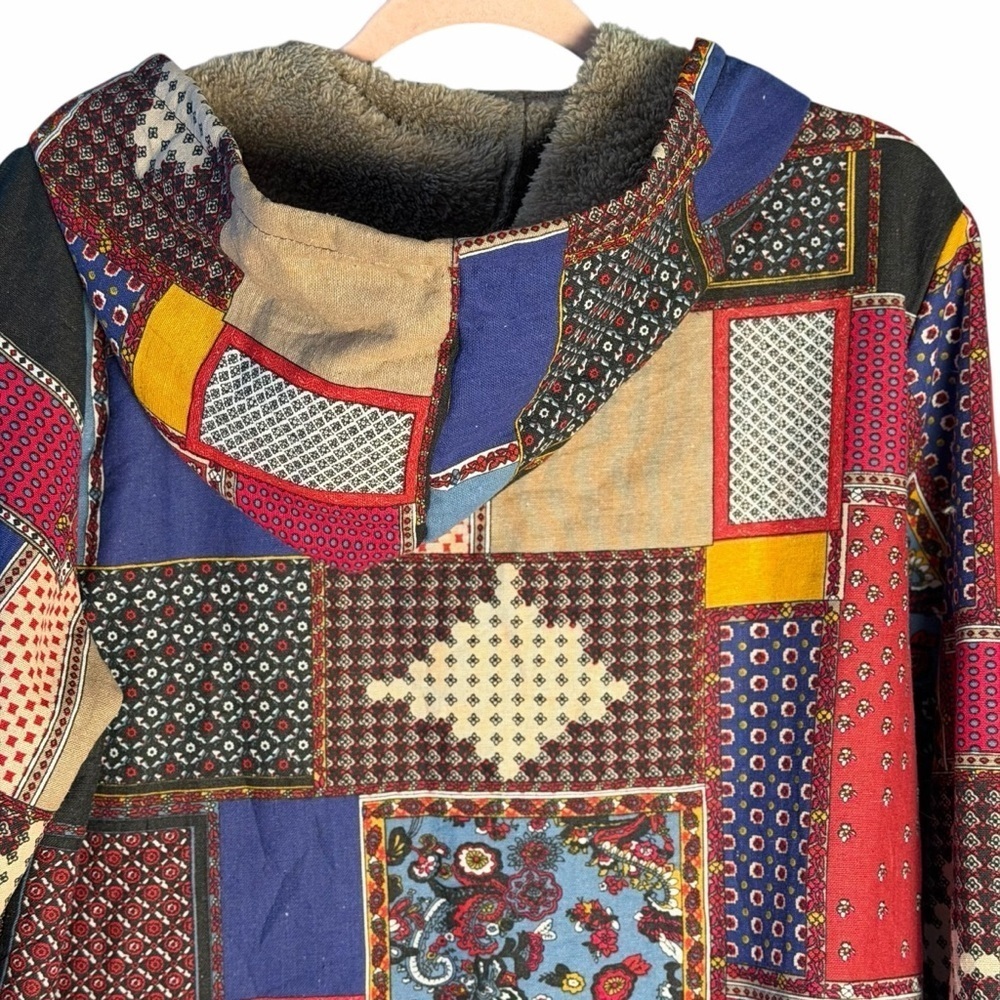 Patchwork Hooded Jacket - Multicolor - Picture 4 of 9
